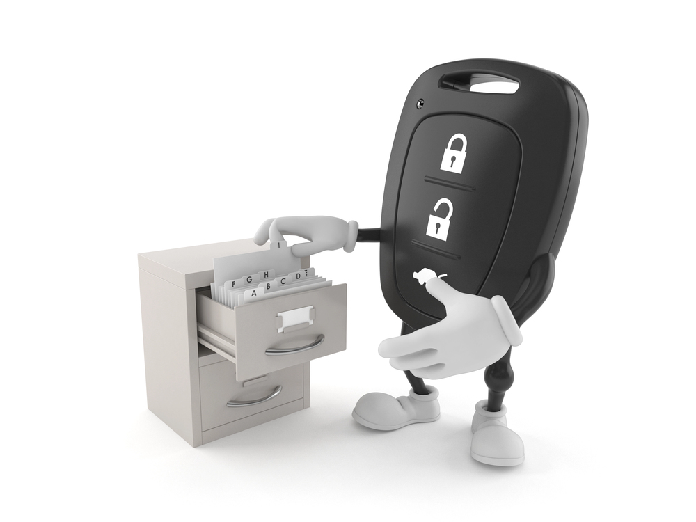 Schlüssel und Fahrzeugdokumente